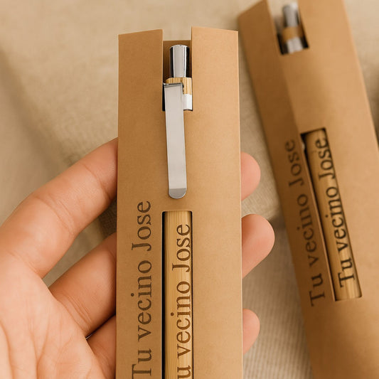 Bolígrafo de bambú personalizado