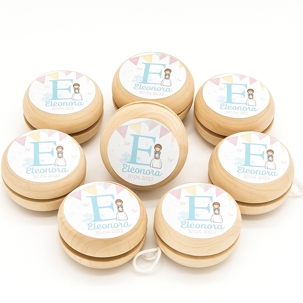 Yoyos de Madera Personalizados 5x5 cm | Recuerdo Original para Eventos y Regalos
