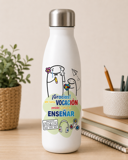 🎁 PACK REGALO PROFESORA TEA – BOTELLA + TOTE BAG + NECESER PERSONALIZADO