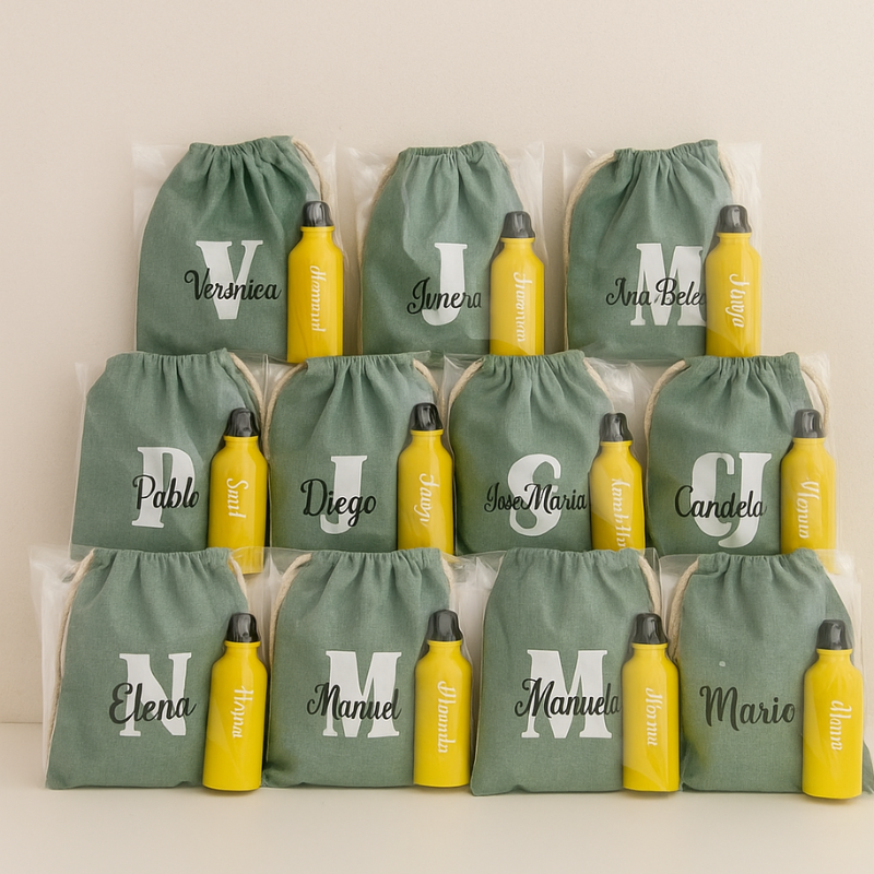 Set Botella + Mochila Personalizada con Nombre
