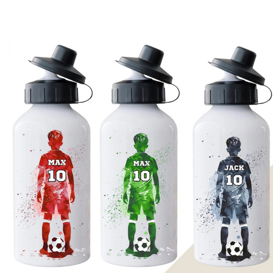 Botellas Personalizadas de Fútbol 400ml | Diseño Niño y Niña Futbolista