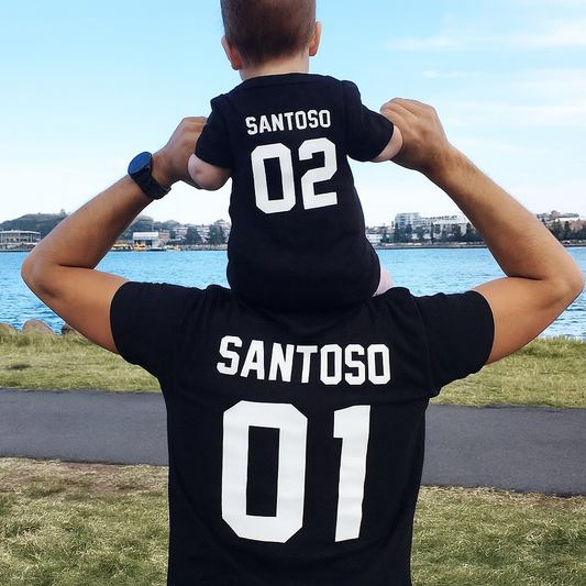 👕✨ Camisetas Personalizadas Padre e Hijo con Nombre y Número – El Equipo Más Cool