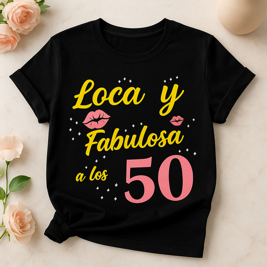 Camiseta “Loca y Fabulosa a los 50” – Edición Especial Cumpleaños