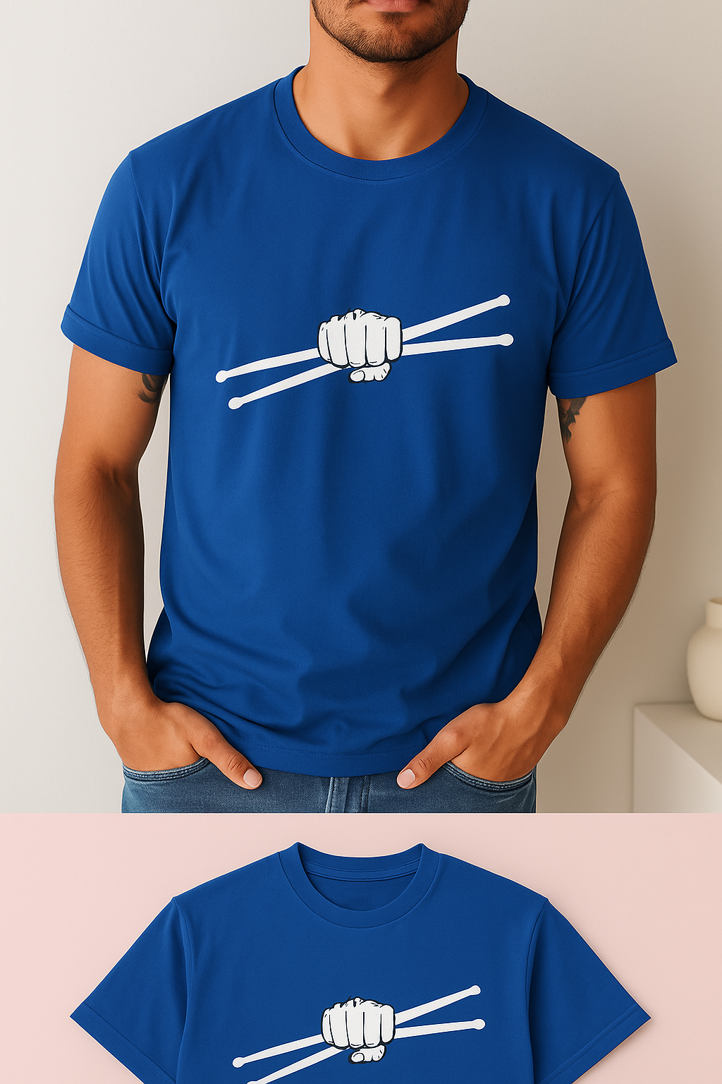 Camiseta para Hombre – Diseño Baterista