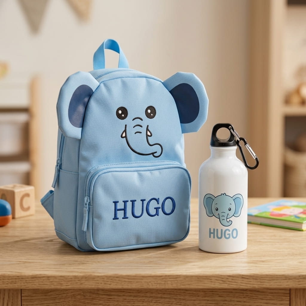 Pack Vuelta al Cole Personalizado | Mochila Animal+ Botella con Nombre