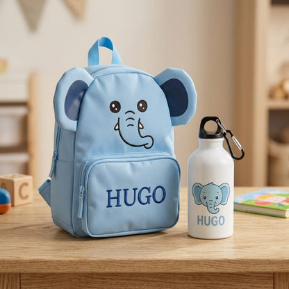 Pack Vuelta al Cole Personalizado | Mochila Animal+ Botella con Nombre