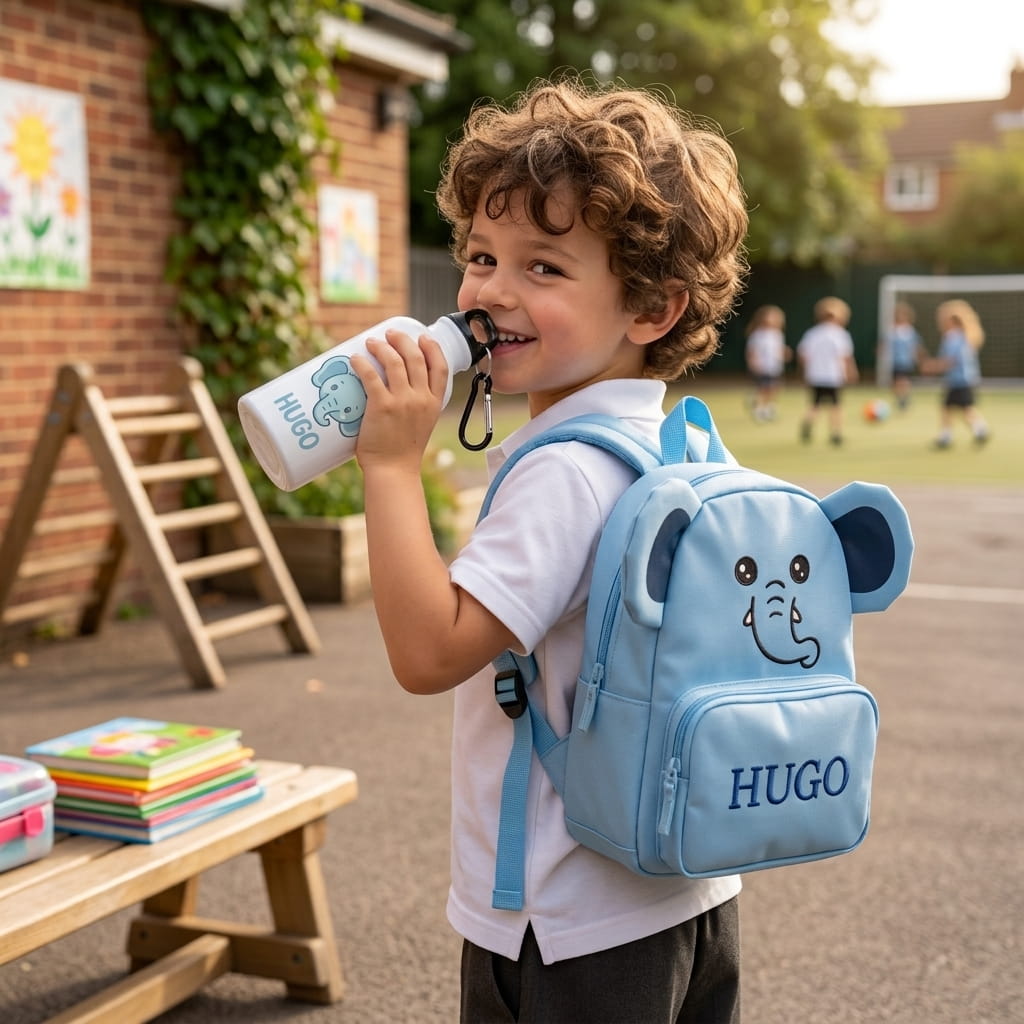 Pack Vuelta al Cole Personalizado | Mochila Animal+ Botella con Nombre