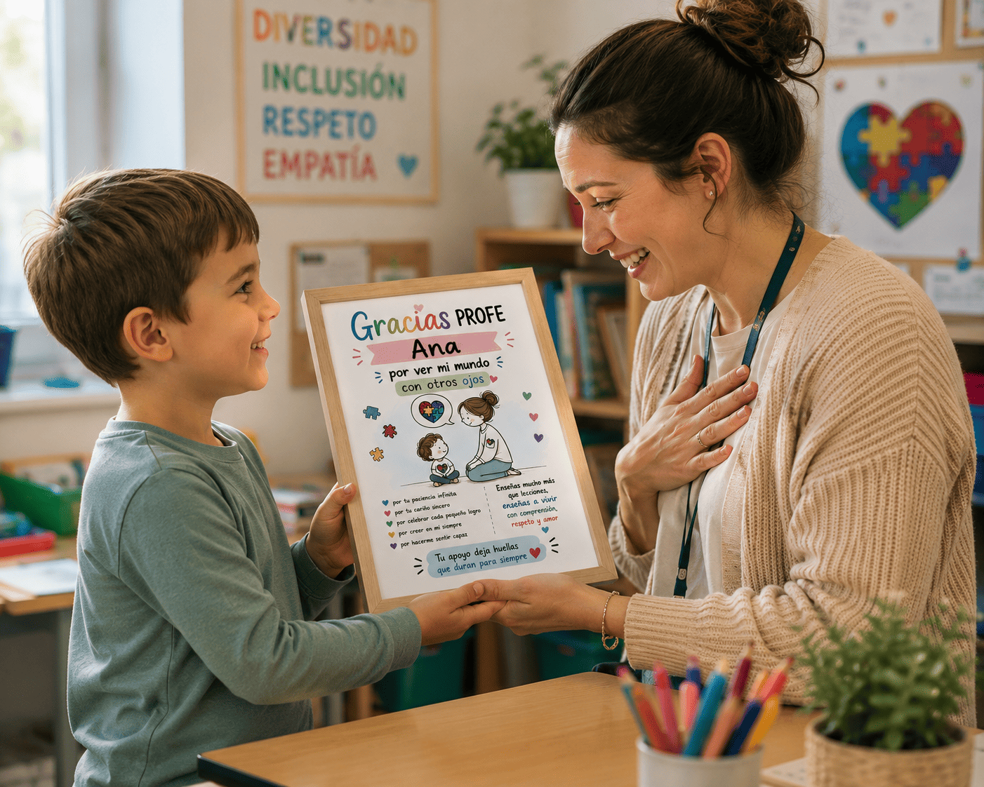 Lámina Personalizada para Profesora TEA | Regalo Fin de Curso Educación Especial