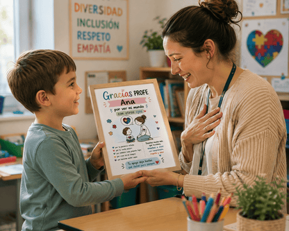 Lámina Personalizada para Profesora TEA | Regalo Fin de Curso Educación Especial