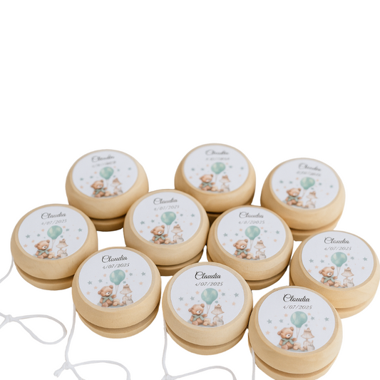 Yoyos de Madera Personalizados 5x5 cm | Recuerdo Original para Eventos y Regalos